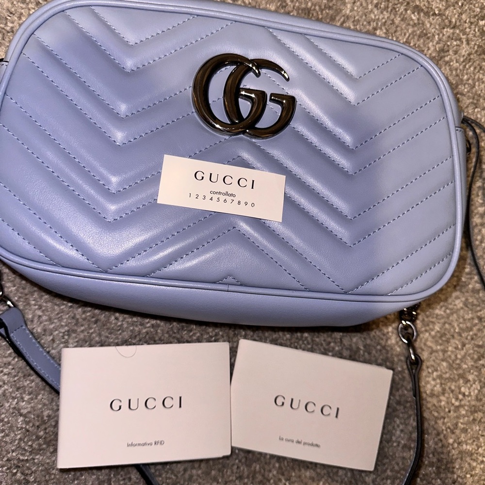 Gucci Pastel Blue Quilted Crossbody Bag